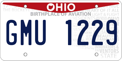 OH license plate GMU1229