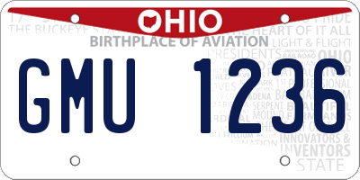 OH license plate GMU1236