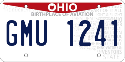 OH license plate GMU1241