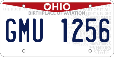 OH license plate GMU1256