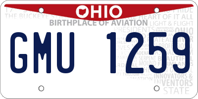 OH license plate GMU1259