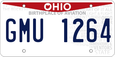OH license plate GMU1264