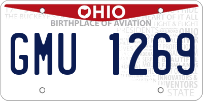 OH license plate GMU1269