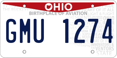 OH license plate GMU1274