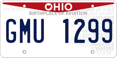 OH license plate GMU1299