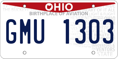 OH license plate GMU1303