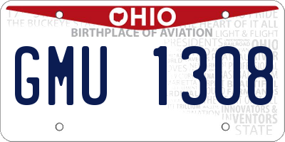 OH license plate GMU1308