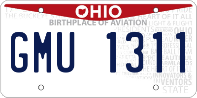 OH license plate GMU1311