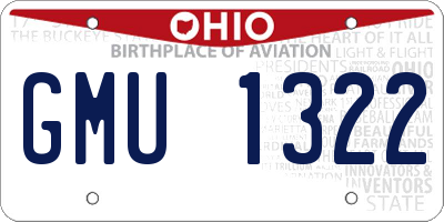OH license plate GMU1322