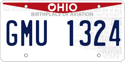 OH license plate GMU1324