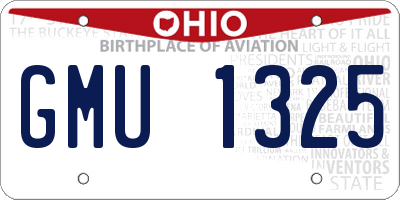 OH license plate GMU1325