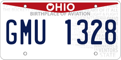 OH license plate GMU1328