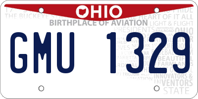 OH license plate GMU1329