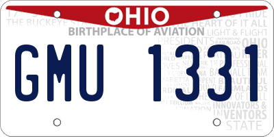 OH license plate GMU1331