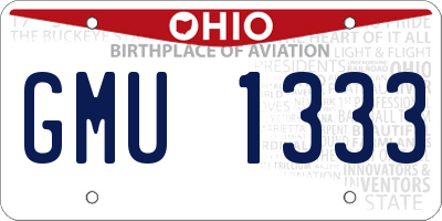 OH license plate GMU1333