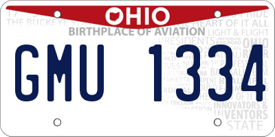 OH license plate GMU1334