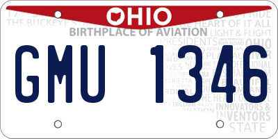 OH license plate GMU1346