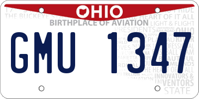 OH license plate GMU1347