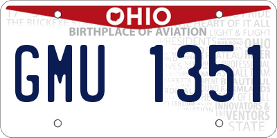 OH license plate GMU1351