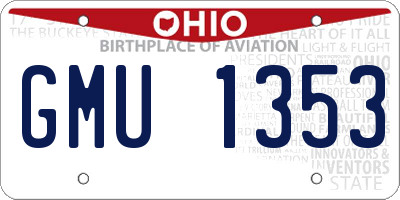 OH license plate GMU1353