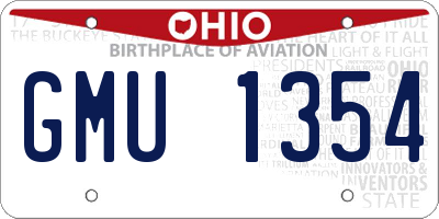 OH license plate GMU1354