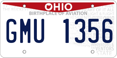 OH license plate GMU1356