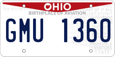 OH license plate GMU1360