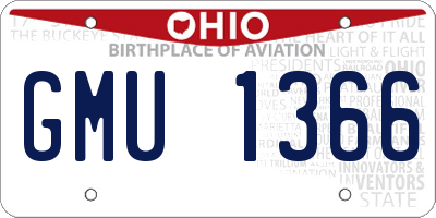 OH license plate GMU1366