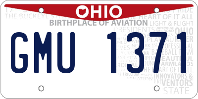 OH license plate GMU1371