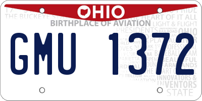 OH license plate GMU1372