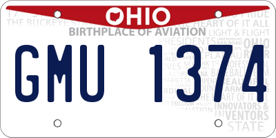OH license plate GMU1374