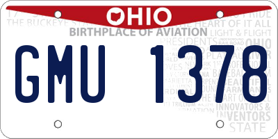 OH license plate GMU1378