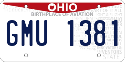 OH license plate GMU1381