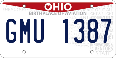 OH license plate GMU1387