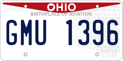 OH license plate GMU1396