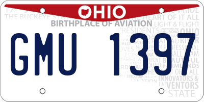 OH license plate GMU1397