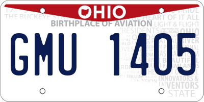OH license plate GMU1405