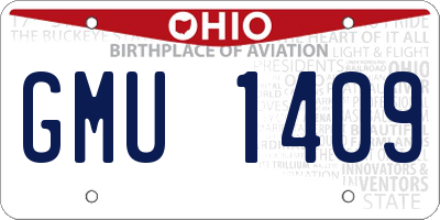 OH license plate GMU1409