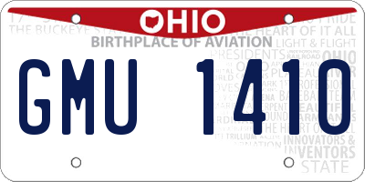 OH license plate GMU1410