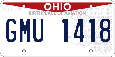 OH license plate GMU1418