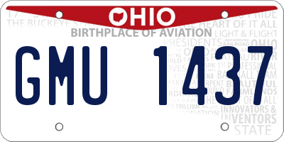 OH license plate GMU1437