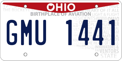 OH license plate GMU1441