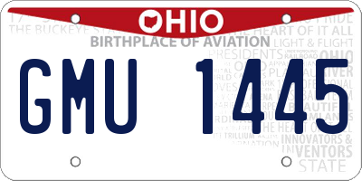 OH license plate GMU1445
