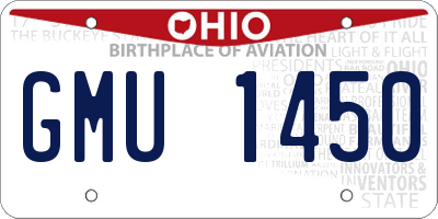 OH license plate GMU1450