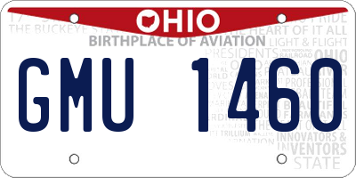 OH license plate GMU1460