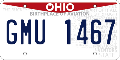OH license plate GMU1467