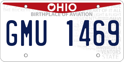 OH license plate GMU1469