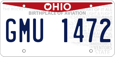 OH license plate GMU1472
