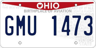 OH license plate GMU1473