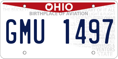 OH license plate GMU1497
